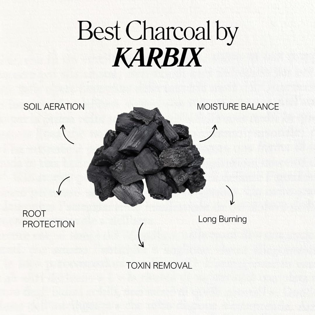 Karbix Natural Wood Charcoal Cooking Coal for Smoking Food Barbeque-Grilling-Cooking-Broiling-Long Burning Coal for Home,Kitchen & Garden 500gm