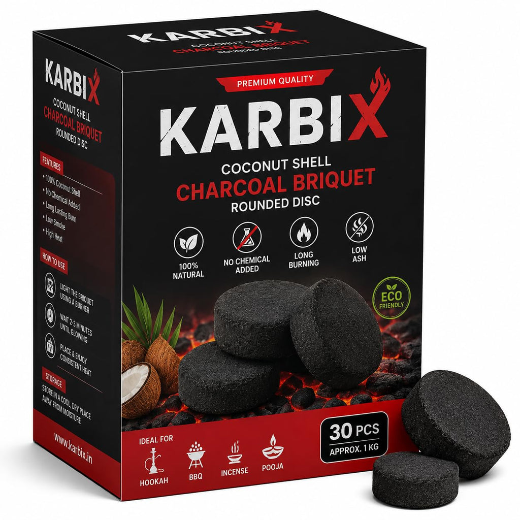 Karbix Premium Charcoal Briquettes – Coconut Shell Rounded Disc